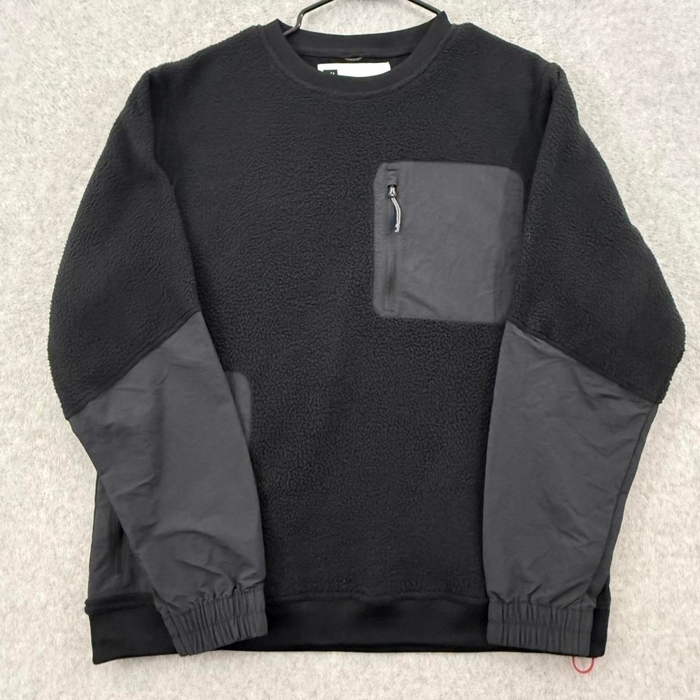 686 Men's Buttermilk Sherpa Crew Fleece Pullover Black Large Gorpcore